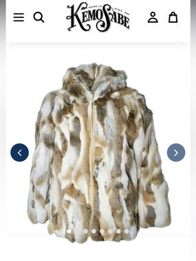 Kemo Sabe Rabbit Hooded Fur Jacket